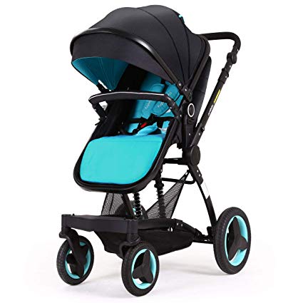 Cynebaby Stroller Bassinet Reversible Pram Strollers Infant All Terrian Baby Carriage City Select Vista Toddler Pushchair for Girl n Boy add Net Cover (Ocean Blue)