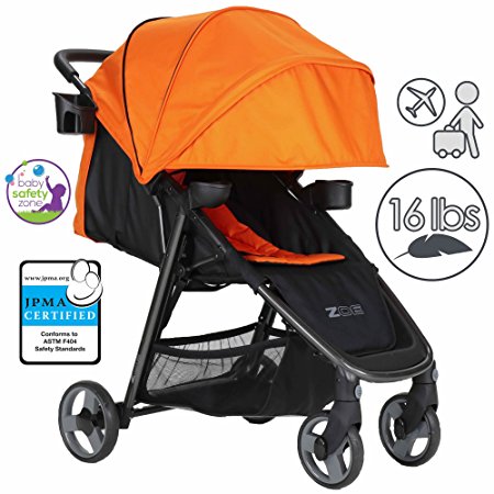 ZOE XLT DELUXE Full-Sized Lightweight Travel & Everyday Umbrella Stroller System (Orange)