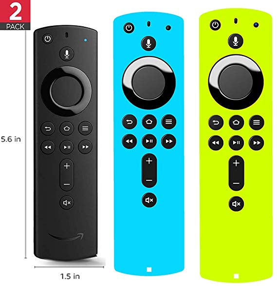 2 Pack Covers for All-New Alexa Voice Remote for Fire TV Stick 4K, Fire TV Stick (2nd Gen), Fire TV (3rd Gen) Shockproof Protective Silicone Case (Sky Green)