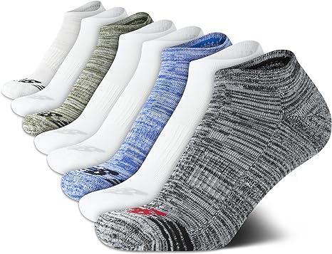 New Balance Boys' Performance No Sweat Low Cut Socks with Arch Support (8 Pack)