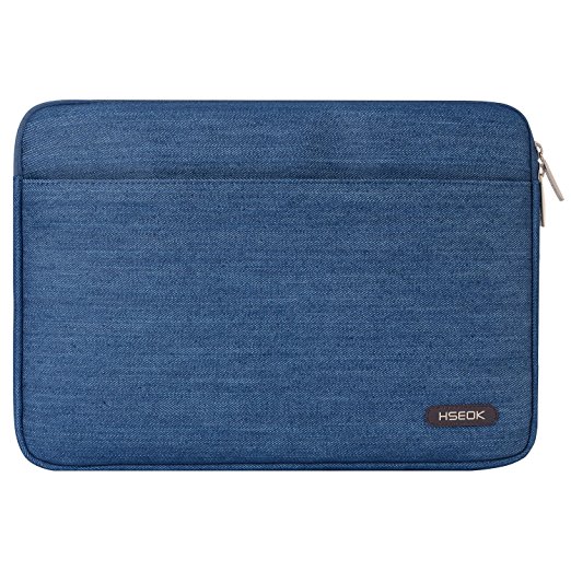 Laptop Sleeve, HSEOK Denim Fabric Laptop Sleeve Water-resistant Case Bag Cover for 13-13.3 Inch Laptop / MacBook Pro / MacBook Air / Notebook Computer & 12.9 iPad Pro, Blue