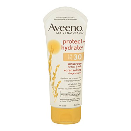 Aveeno Suncreen Lotion SPF 30, Active Naturals Protect and Hydrate for Face and Body, Water Resistant, 81ml