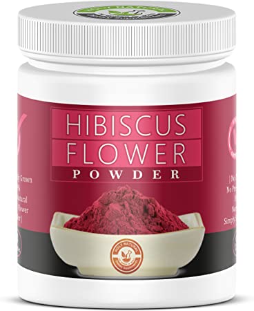 100% Pure & Raw Hibiscus Powder (Hibiscus Sabdariffa Flower Powder,Dry Roselle Powder) Non GMO, NO Preservative, by Holy Natural, Organically Grown - 8 Oz