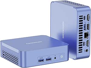 GEEKOM AX8 Pro Ai Mini PC,AMD Ryzen R7-8845HS (8C/16T,up to 5.1GHz) Mini Computers, 32GB DDR5 5600Mhz RAM&1TB PCIe Gen 4 SSD, Mini Desktop Windows 11 Pro, AMD Radeon 780M /WiFi 6E/BT5.2/2.5G LAN