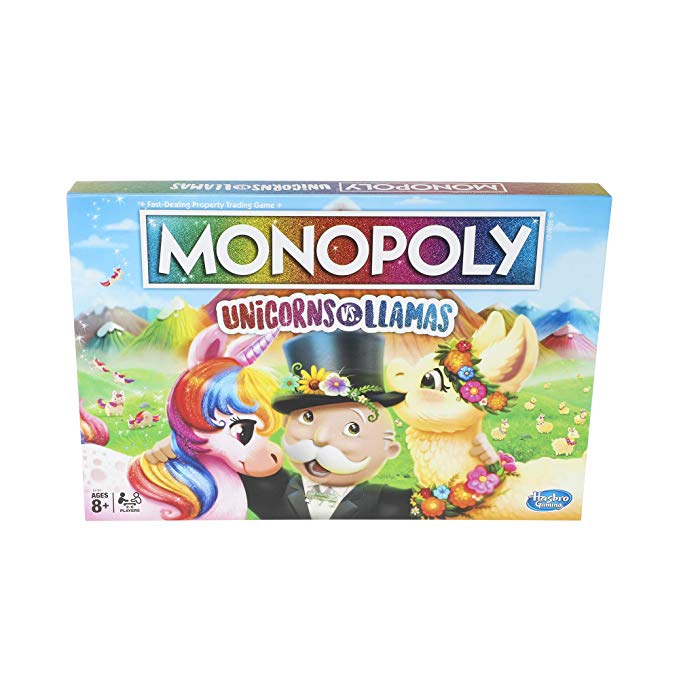 Monopoly Unicorns Vs. Llamas Board Game for Ages 8 & Up (Amazon Exclusive)