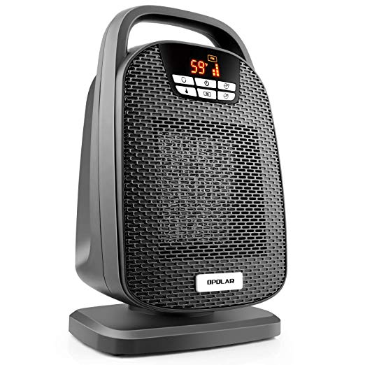 1500 Watt Digital Ceramic Space Heater with Oscillating Feature, Timer Shut off and On, Carrying Handle, Two Speeds, ETL Approved, Portable Carry Handle for Home, Office, Desk, Bedroom and Indoor