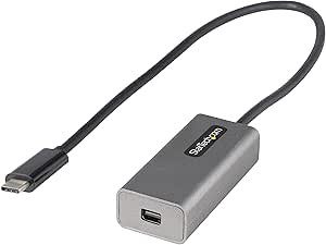 StarTech.com USB C auf Mini DisplayPort Adapter, 4K 60Hz USB Typ-C auf Mini DP Monitor Video Konverter Dongle, Thunderbolt 3 Kompatibel, 30cm Festes Kabel, Verbesserte Version von CDP2MDP (CDP2MDPEC)