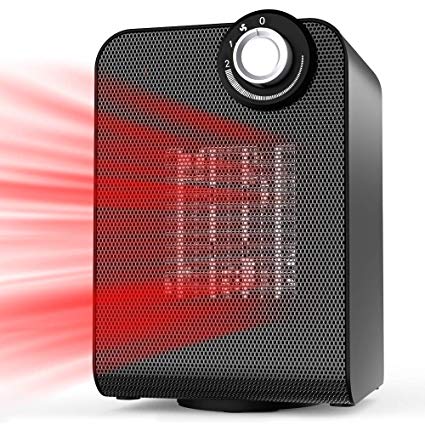 BIMONK Space Heater, Auto Oscillating 1800 Watts Heater with Thermostat for Home, Office Under Desk, Compact Personal Powerful Ceramic Electric Heater, Heat-up in 3 Seconds