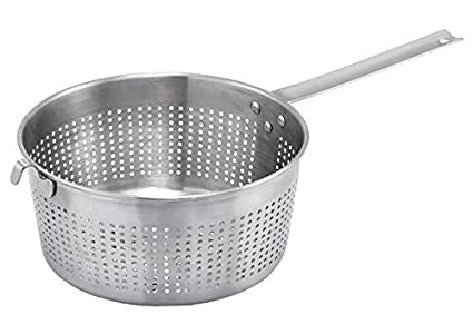 Winco SSS-3, 8.5'' Dia Stainless Steel Spaghetti Strainer, Pasta Colander, Vegetable Cullender with Handle