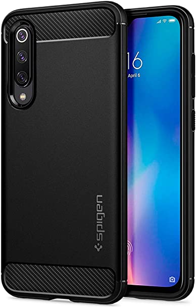 Spigen, Rugged Armor, Case Compatible for Xiaomi Mi 9 SE, Original Patent Design Flexible Black TPU Phone Cover for Xiaomi Mi 9 SE