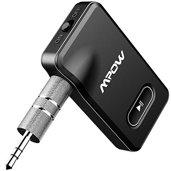 Mpow Bluetooth 4.1 Receiver, with One-Key Button for Turn On/Off, Portable Bluetooth Wireless Audio Adapter, with 3.5mm Aux Stereo Output, Hands-free Calling Bluetooth Car Kit