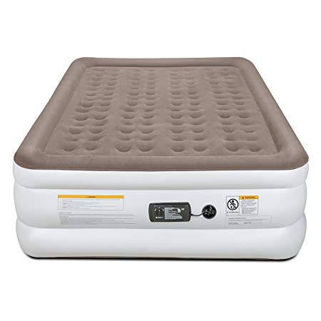 Etekcity Air Mattress Blow up Elevated Raised Guest Bed Inflatable Airbed with Built-in Electric Pump, Hed Height 22”, Queen Size