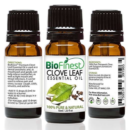 BioFinest Clove Leaf Oil - 100% Pure Clove Essential Oil - Premium Organic - Therapeutic Grade - Best For Aromatherapy - Natural Skin Care - FREE E-Book (10ml)