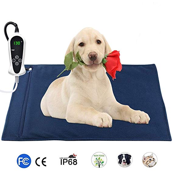 RIOGOO Pet Heating Pad, Electric Heating Pad for Dogs and Cats Indoor Warming Mat with Auto Power Off