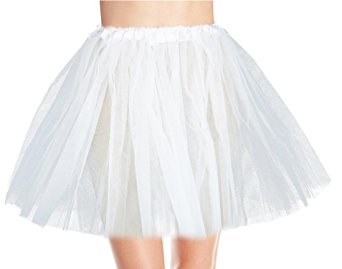 Women's, Teen, Adult Classic Elastic 3, 4, 5 Layered Tulle Tutu Skirt