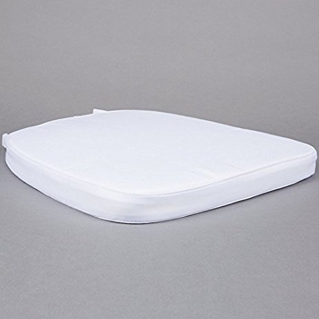 Chair Pad | Seat Padded Cushion with a Polycore Thread Soft Fabric,  Straps and Removable Zippered Cover (Pure White)