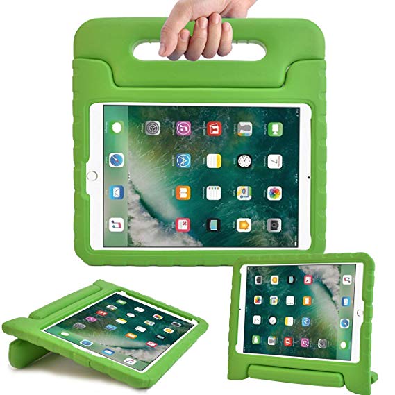 AVAWO Kids Case for New iPad 9.7 2017 & 2018 Release - Light Weight Shock Proof Convertible Handle Stand Friendly Kids Case for iPad 9.7-inch 2017 & 2018 Latest Gen (iPad 5th & 6th Gen) - Green