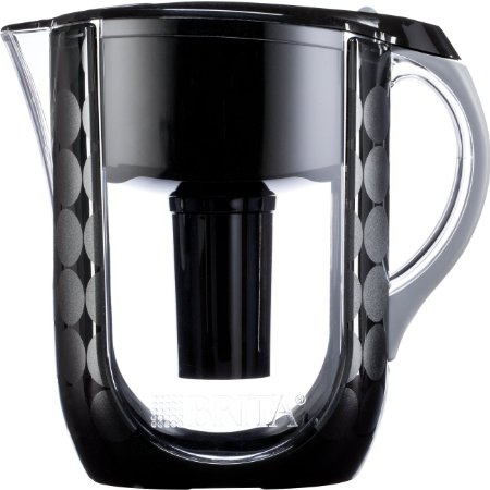 Brita 10 Cup Grand BPA Free Water Pitcher with 1 Filter, Bubbles Black