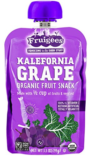 Fruigees Organic Fruit Snack, Kalefornia Grape, 6 Count