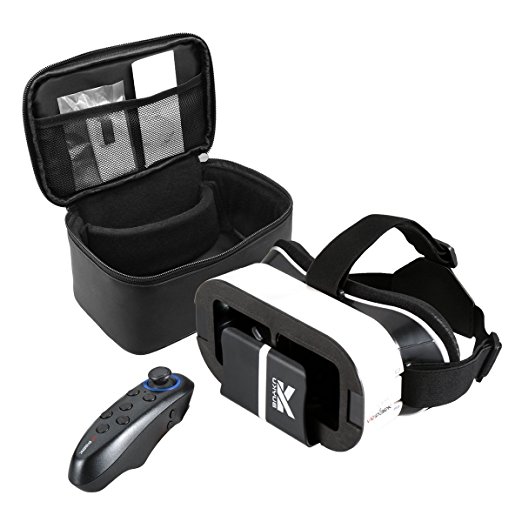 BUYKUK 3D VR Headset 3D VR Glasses 3D VR Headset Virtual Reality Adjustable Lens and Strap for iphone or Android for 3D Movies and Games