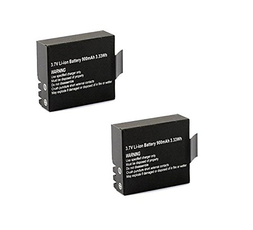 C-Mall 2-Pack Replacement 900mAh Rechargeable Li-ion Battery for SJ4000 or SJ5000 WIFI Sports Camera