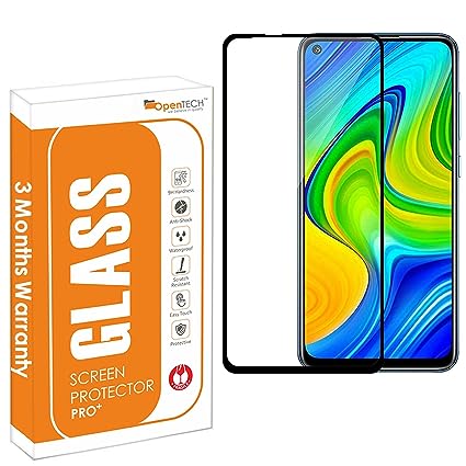 OpenTech® Tempered Glass Screen Protector Compatible for Xiaomi Redmi Note 9 with Edge to Edge Coverage and Easy Installation kit