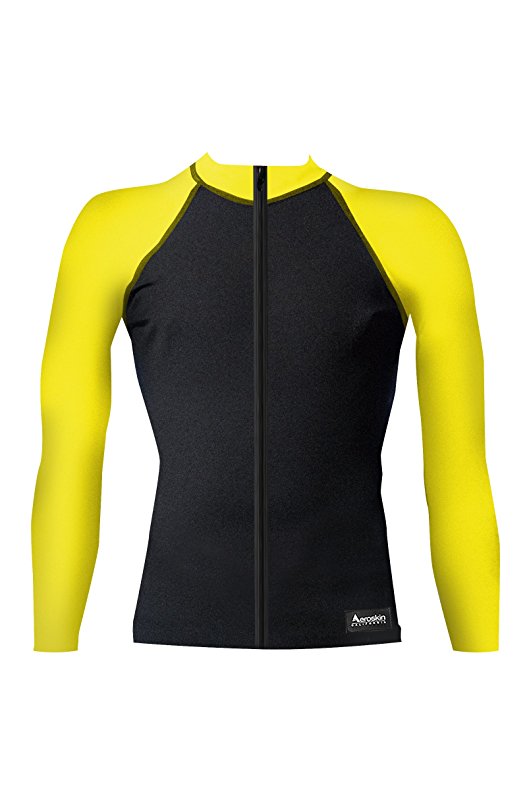 Aeroskin Nylon Long-Sleeve Rashguard with Color Accents And Front Zip