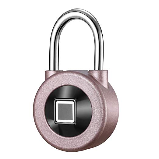 Fingerprint Padlock,Smart Metal Waterproof iOS/Android APP Smart Remote Control Keyless Luggage Lock for Bag,Door,Backpack,Bike