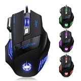 2015 T80 New Version DLAND ZELOTES Professional LED Optical 5500 DPI 7 Button USB Wired Gaming Mouse Mice for gamer Adjustable DPI Switch Function 5500DPI3200DPI2400 DPI 1600 DPI 1000 DPI For Pro Game Notebook PC Laptop Computer