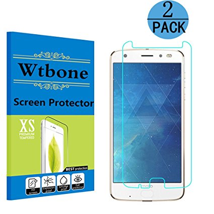 (2 PACK)- Motorola Moto Z2 Force / Moto Z Force (2nd Gen) Screen Protector, Wtbone Tempered Glass with [Crystal Clear] [9H Hardness] [Easy Installation] [Scratch Resist] For Moto Z2 Force