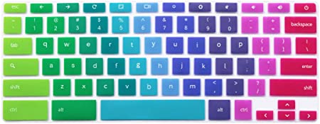 Silicone Keyboard Cover for 11.6" Chromebook 2 XE500C12 / 11.6" Samsung Chromebook 3 XE500C13 XE501C13 / 12.2" 2-in-1 Samsung Chromebook Plus XE520QAB (Not fit 12.3" Samsung Chromebook Plus) (Rainbow)