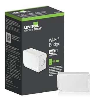 Leviton Wi-Fi Bridge for No-Neutral Decora Smart Dimmers and Switches (DN6HD and DN15S), Works with My Leviton, Alexa, Google Assistant, Apple Home/Siri & Wire-Free 3-Way, MLWSB-1RW, White