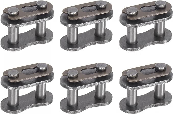 uxcell 6Pcs Chain Master Connector Link Roller, 1/2" Pitch Carbon Steel, Standard Connecting Split Links for 08B Chain