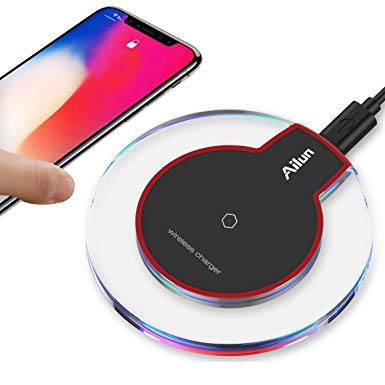 Ailun Wireless charger,Ultra-Slim&Protable,Slip-Proof Pad,Universal for All Qi-Enabled Devices,Compatible iPhone X/Xs/XR/Xs Max/8/8 plus,Galaxy S9/S9 S8 plus S7/S7 Edge,S6/S6 Edge/S6 Active,Note 8 9 5,Nexus7/6/[Crystal]