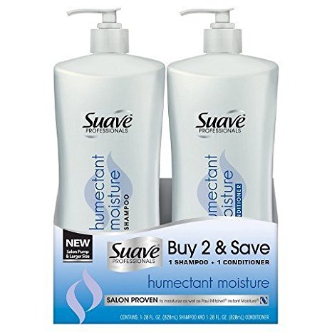 Suave Professionals Deep Moisture Shampoo and Conditioner Set, 28 Fluid Ounces each