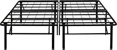 Flex Form Raised Platform Bed Frame Base/Metal Mattress Foundation: 14" Height, Black, Twin