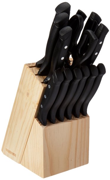 Farberware 22-Piece Wave Edge Stainless Steel Knife Block Set