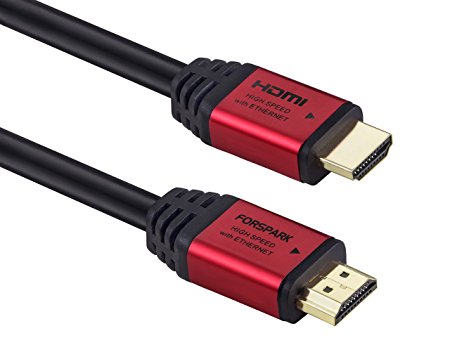 FORSPARK High Speed Ultra HDMI Cable 3ft with Ethernet ,Full HD, Supports 4K, 3D, 1080p Full HD Latest Version, Burgundy Case