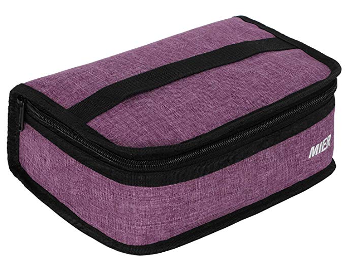 MIER Portable Thermal Insulated Cooler Bag Mini Lunch Bag for Kids, Purple