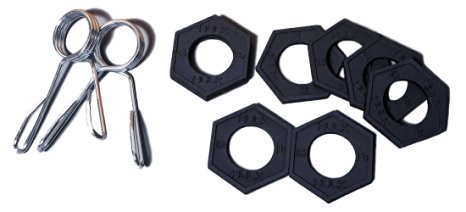 Olympic Fractional Plates - Set of 8 x 0.5 lb weights (Weight set of 4 lb) with 2 x Collars - HULK