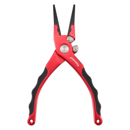 Madbite® Fishing Pliers Resistant Saltewater for Braid Cutter and Hook Remover Fish Plier with Coiled Lanyard and Belt Holder Sheath 3 Colors Available