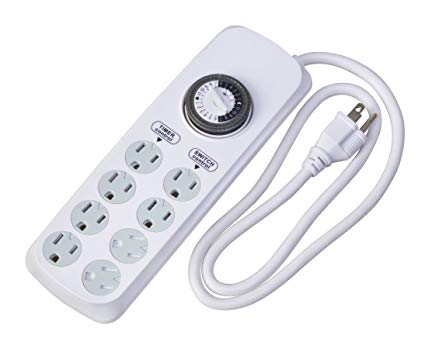 Woods 22575WD 8-Outlet Power Strip with Indoor Mechanical Timer