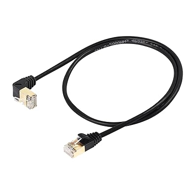 SinLoon 90 Degree Cat8 Ethernet Cable, High Speed 40Gbps 2000Mhz Network Cord, with Gold Plated Plug SFTP Wires CAT8 RJ45 Connector Gaming LAN Cable,for Gaming PC PS Xbox Modem (UP 0.6M/2FT)