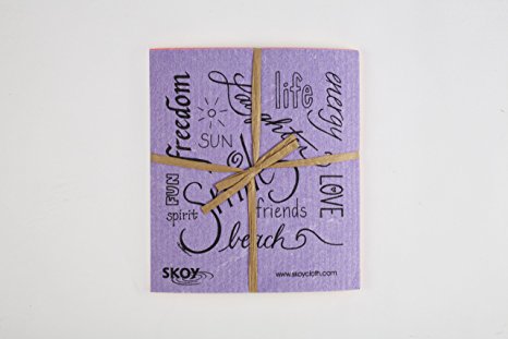 Skoy cloth, Mixed colors w/ text (4-pk)
