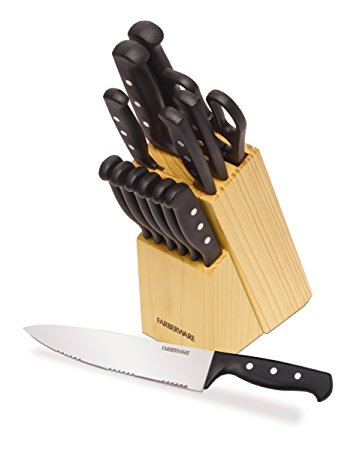 Farberware 22-Piece 'Never Needs Sharpening' Triple-Rivet Knife and Tool Set