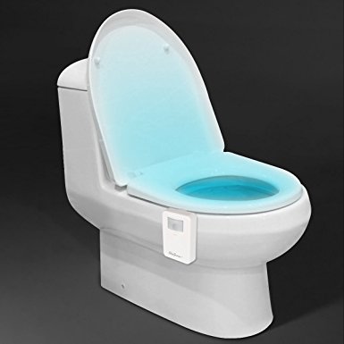 Toilet Bowl Night Light,Bathroom Battery Operated(INCLUDED) LED Light Activated by Motion Sensor and Darkness,Gift for Potty Training Kid Children Midnight Visitors,Water Proof Easy Install(16 Colors)