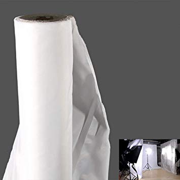 DIY DIFFUSER 6 x1.5 meters (5x20ft) Nylon Silk White Seamless Diffusion Fabric for Photography Softbox, Light Tent and DIY Lighting Modifier (1.5x6m)