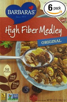 Barbara's High Fiber Medley Cereal, Original, 12 Ounce (Pack of 6)