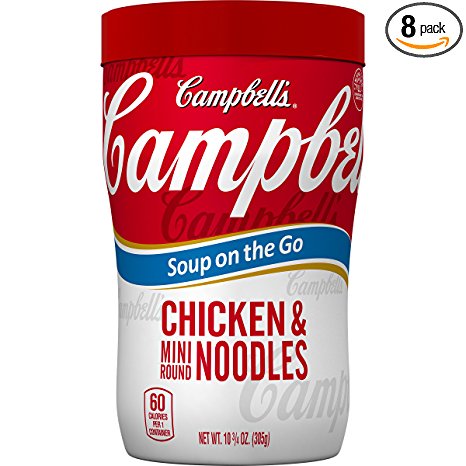 Campbell's Soup on the Go, Chicken & Mini Round Noodles, 10.75 Ounce (Pack of 8)