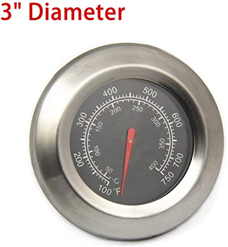 BBQ-Element Grill Thermometer Temperature Gauge Replacement Parts for Master Forge BG179A, MFA350CNP, Temp Gauge Heat Indicator for Outdoor Gourmet FSOGBG3002, Backyard Grill and Other Grill Model.